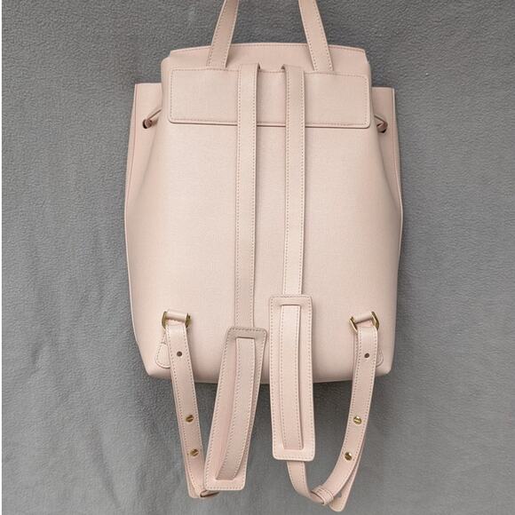 Mansur Gavriel Grained Calfskin Leather Bucket Mini Backpack Rosa - Picture 3 of 13